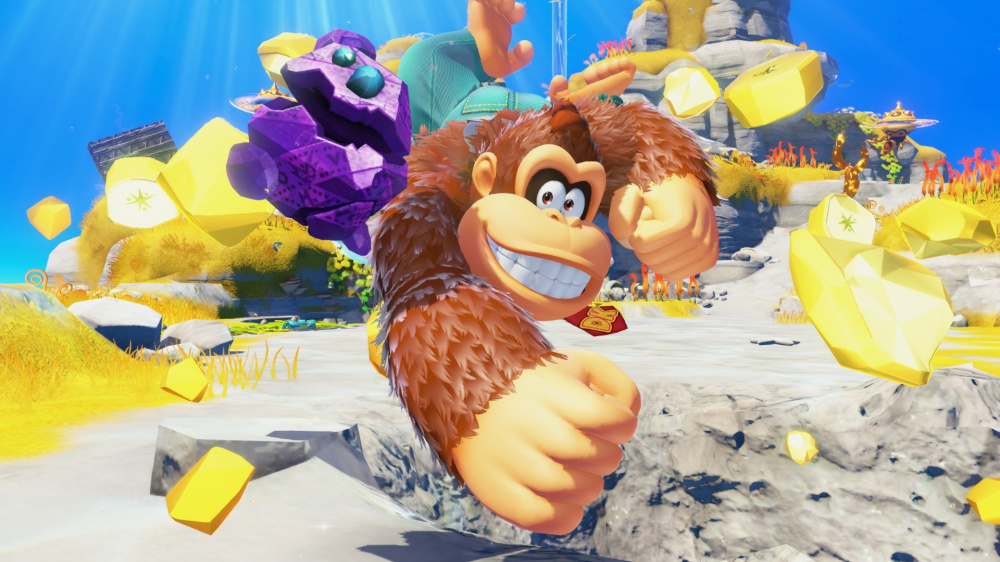 A screenshot from Donkey Kong Bananza