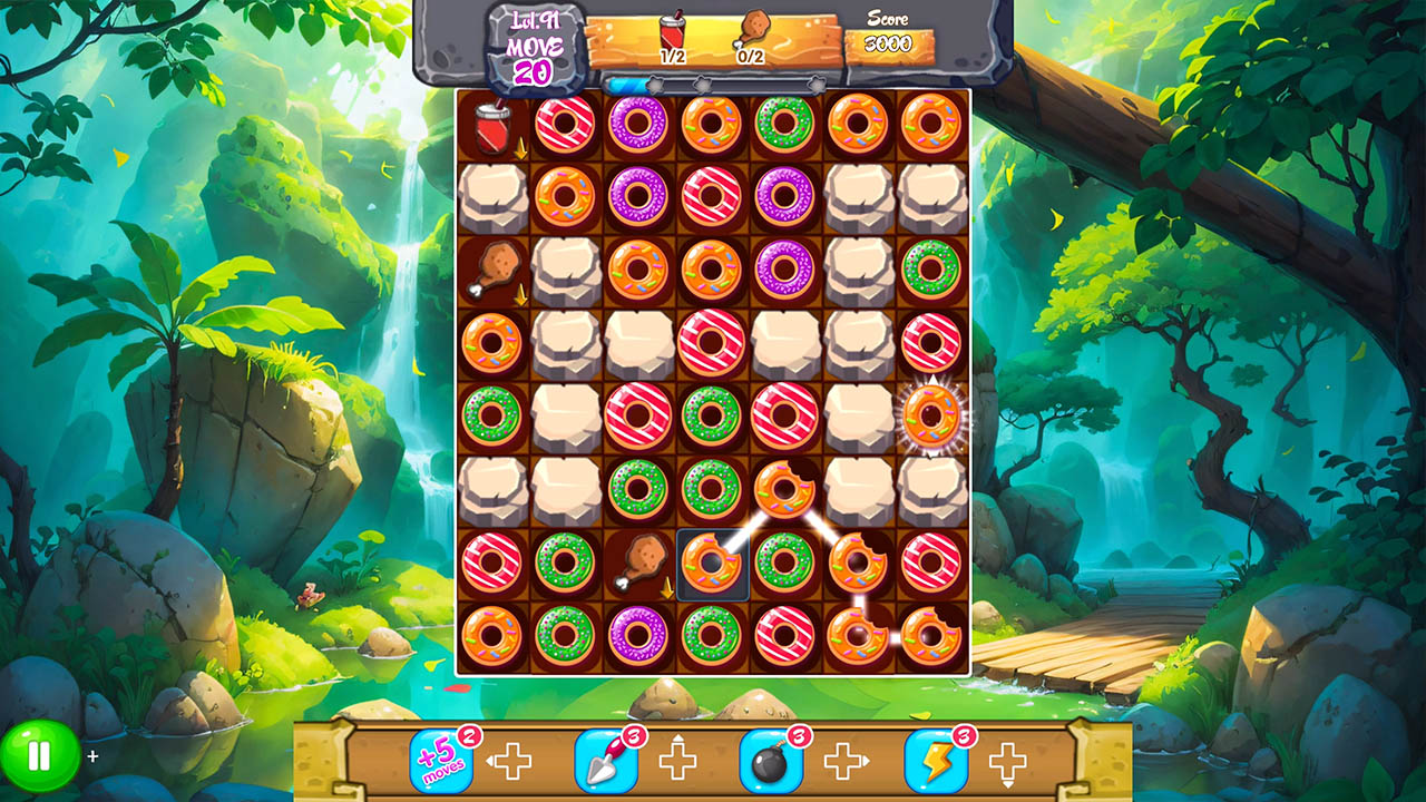 Magic Donut Adventure: Line Match 3 Puzzle