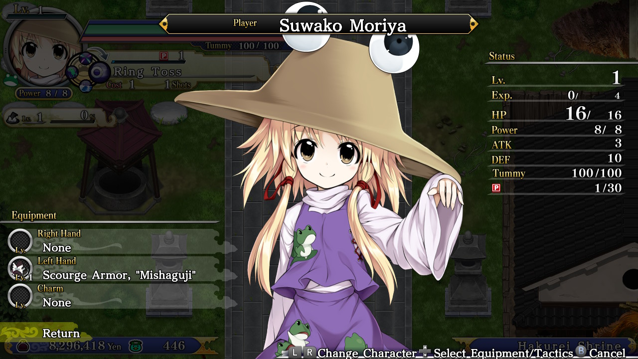 Playable Character - Suwako Moriya & Equipment