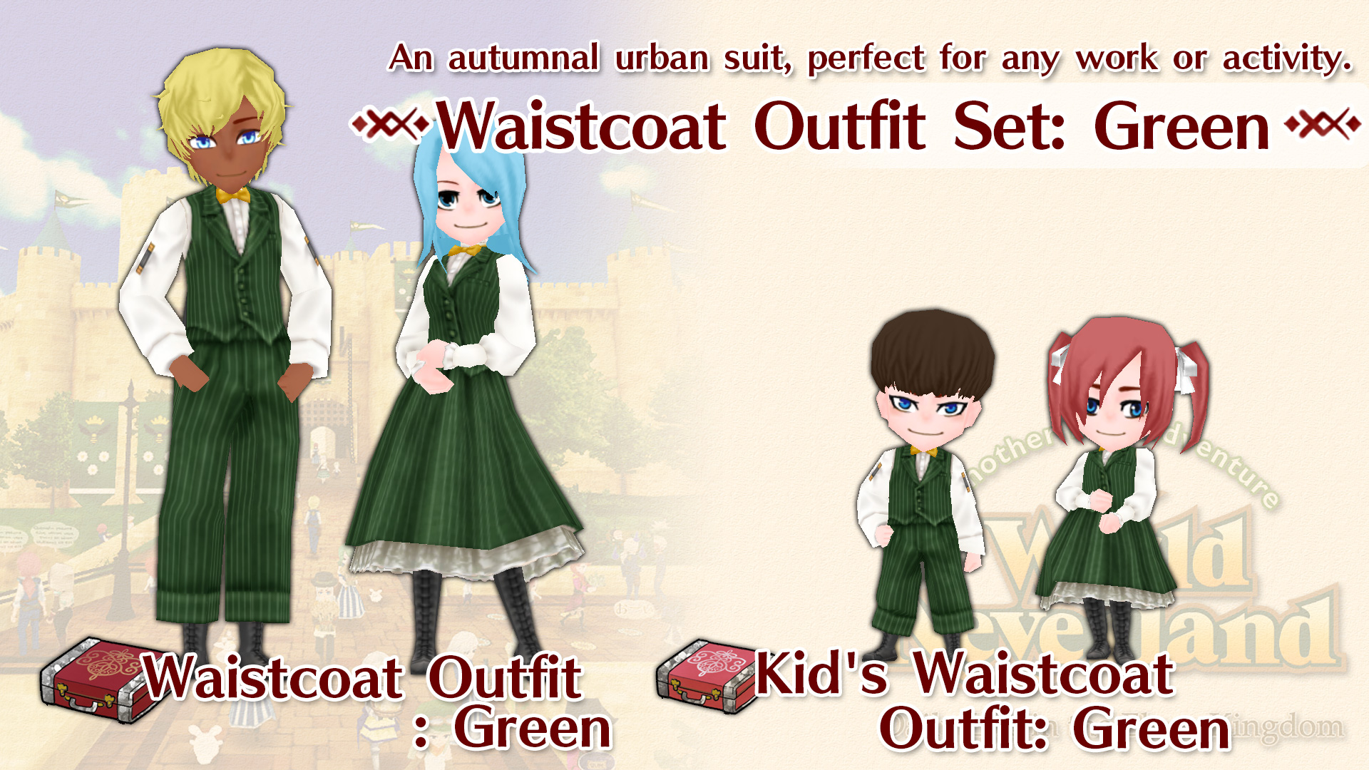 Waistcoat Outfit Set: Green