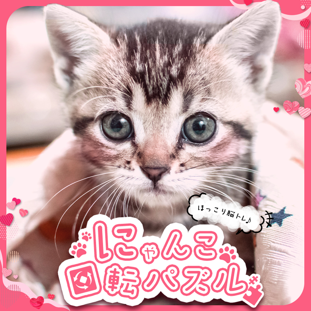ほっこり脳トレ にゃんこ回転パズルー猫ねこ癒しのかんたんかわいい脳活アハ活パズルー
