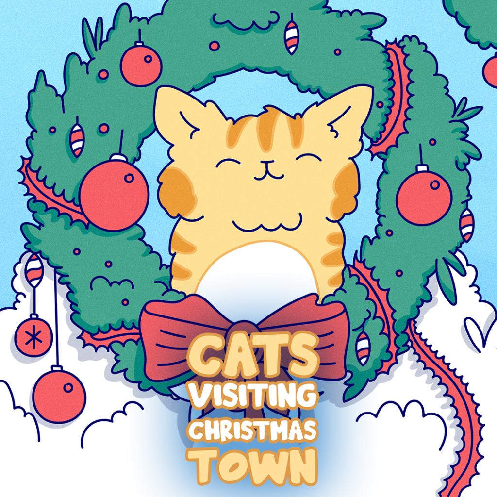 Cats Visiting Christmas Town