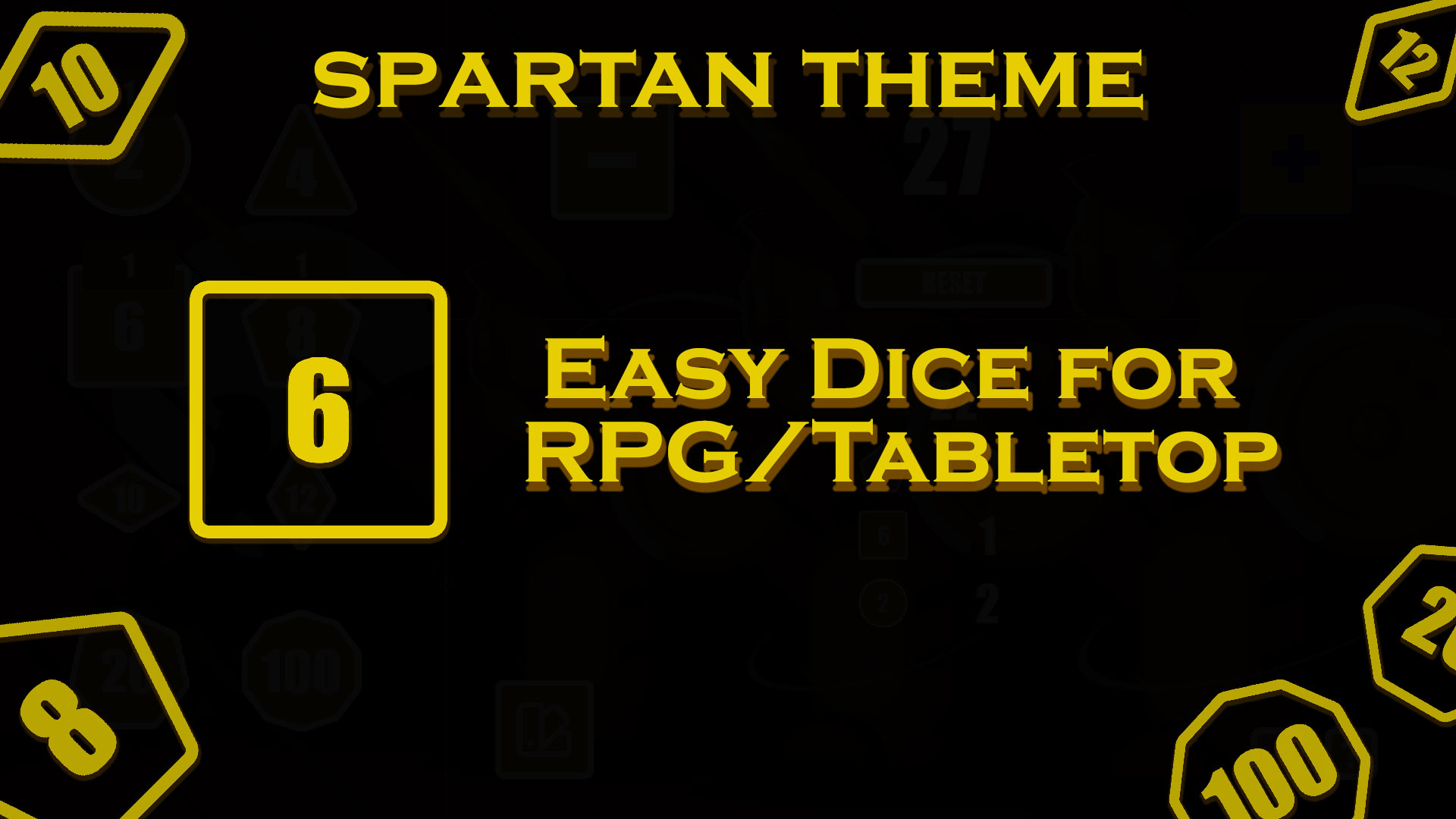 Easy Dice for RPG/Tabletop - Spartan Theme