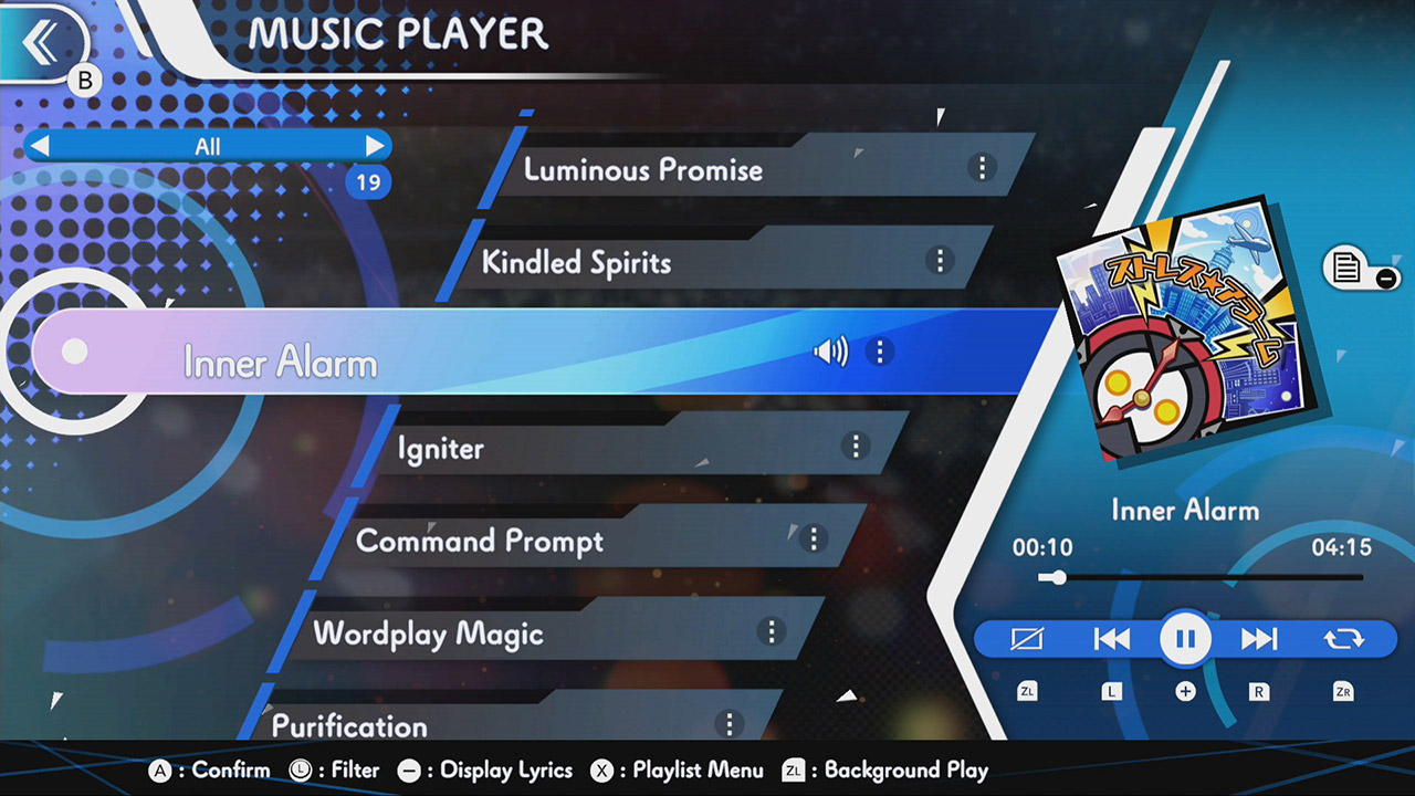GUNVOLT RECORDS Cychronicle Song Pack 7 Lola: ♪Kindled Spirits ♪Inner Alarm ♪Wordplay Magic ♪Sparkling Elation ♪