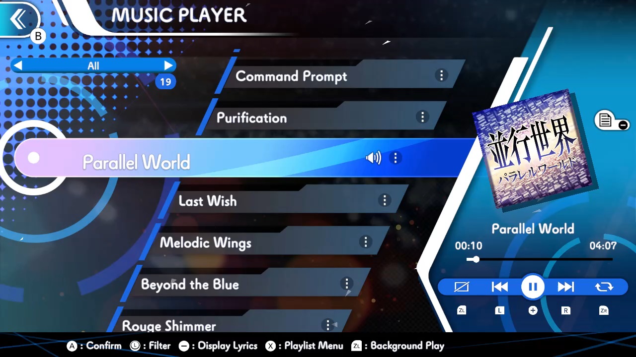 GUNVOLT RECORDS Cychronicle Song Pack 1 Lumen: ♪Rouge Shimmer ♪Parallel World ♪Glass Paradise ♪Last Wish