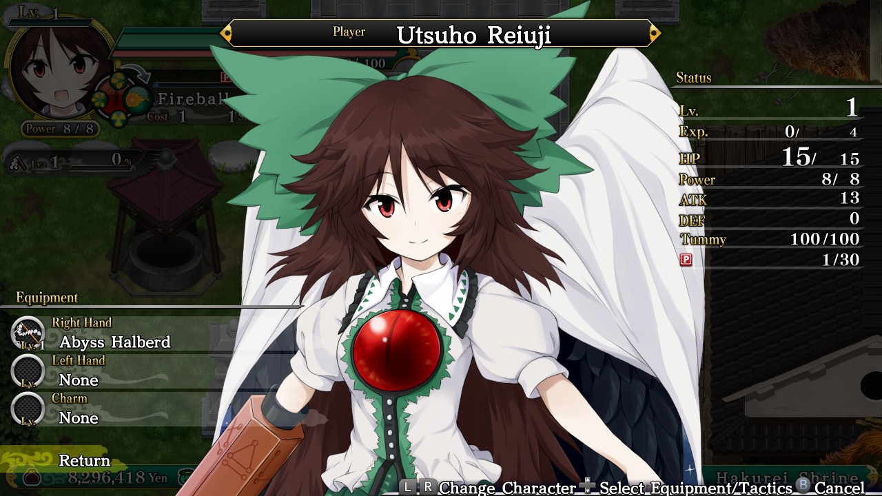Playable Character - Utsuho Reiuji & Equipment