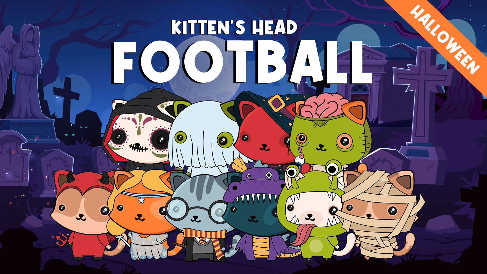 Kitten's Head Football: Halloween