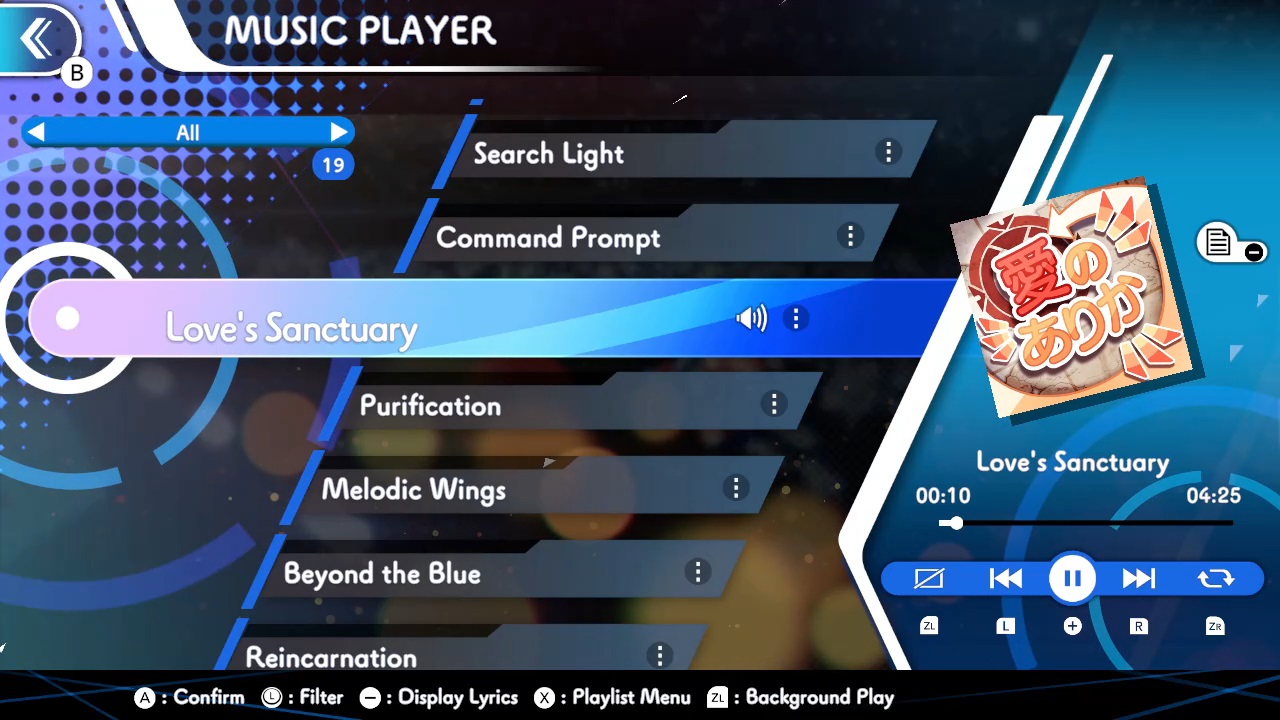 GUNVOLT RECORDS Cychronicle Song Pack 4 Lola: ♪Raison d'Etre ♪Search Light ♪Beyond Probability ♪Love's Sanctuary