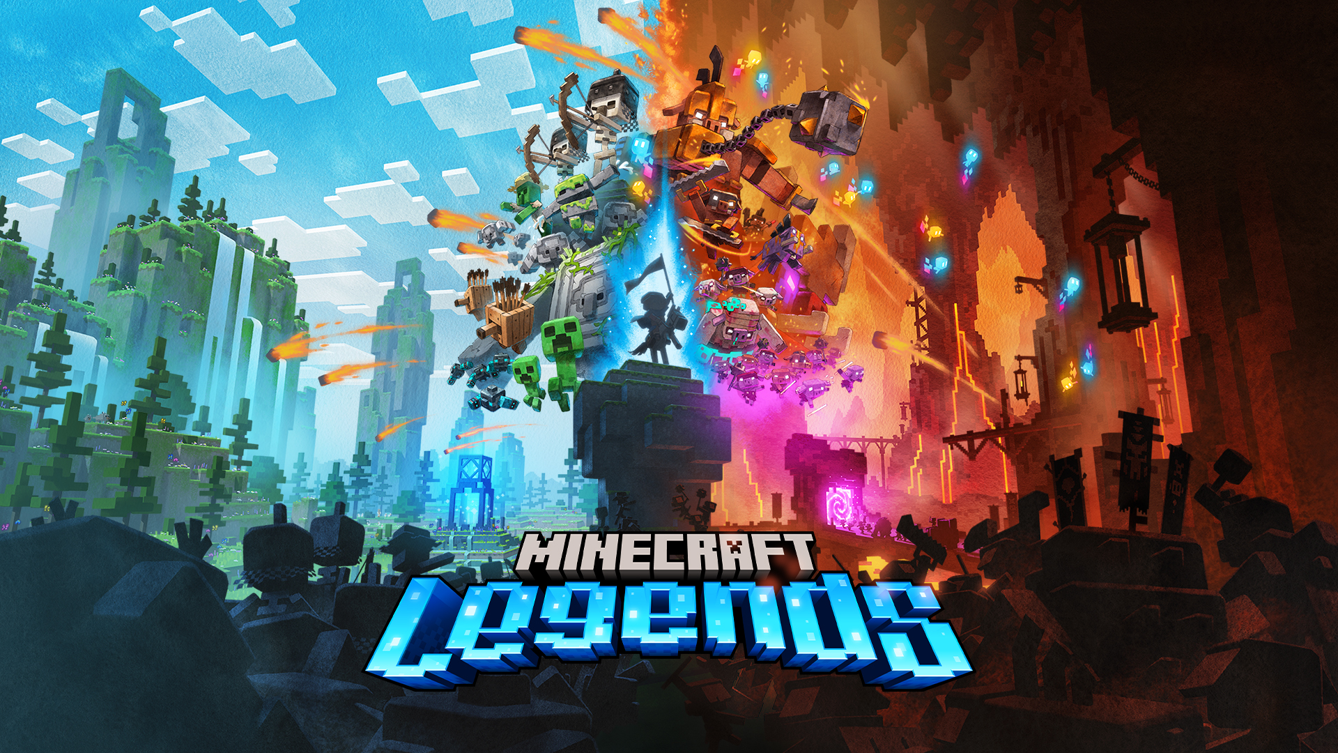 Download Intense Minecraft Blaze Battle in the Nether Wallpaper