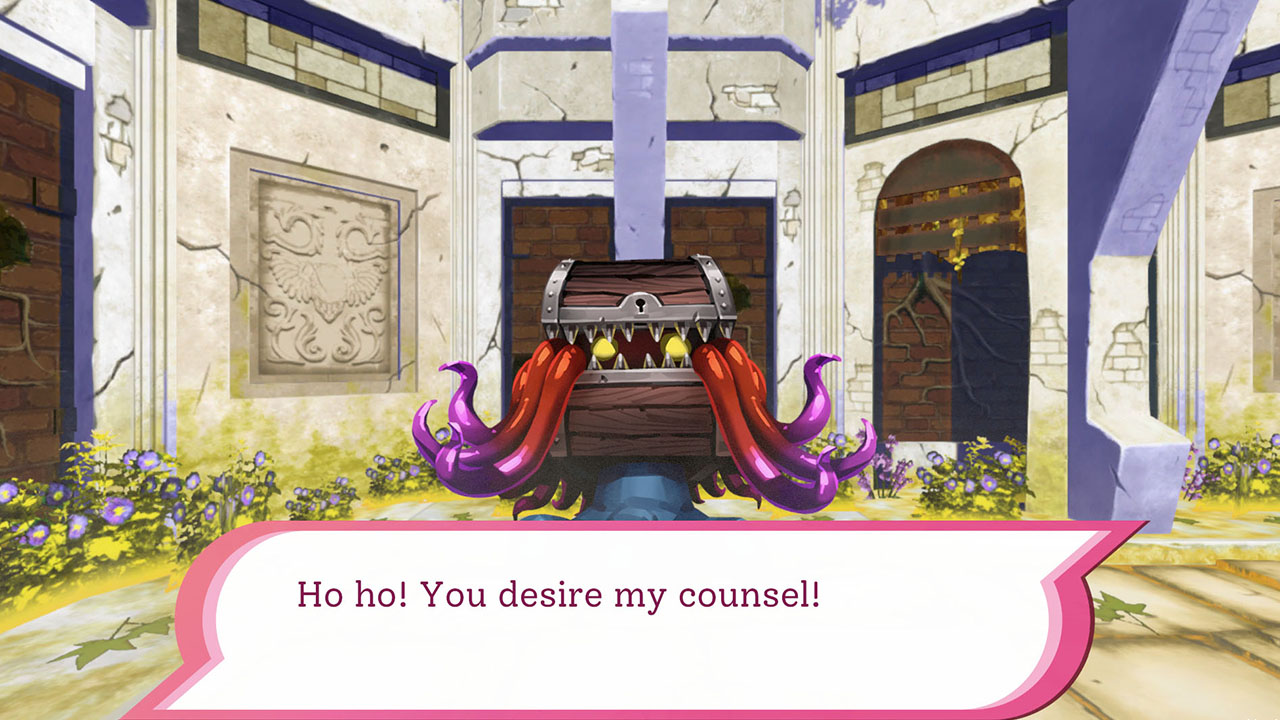 MON-YU: DEFEAT MONSTERS AND GAIN STRONG WEAPONS AND ARMOR. YOU MAY BE DEFEATED, BUT DON’T GIVE UP. BECOME STRONGER. I BELIEVE THERE WILL BE A DAY WHEN THE HEROES DEFEAT THE DEVIL KING
