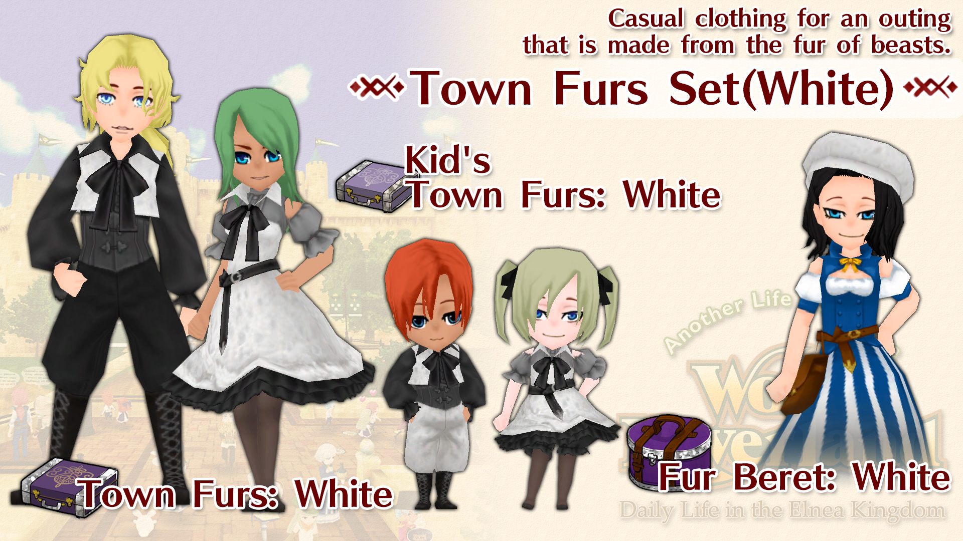 Town Furs Set ( White )