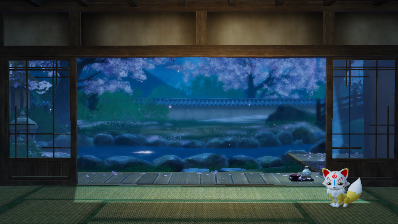 Honmaru Backdrop "Sakura Viewing - Nighttime"
