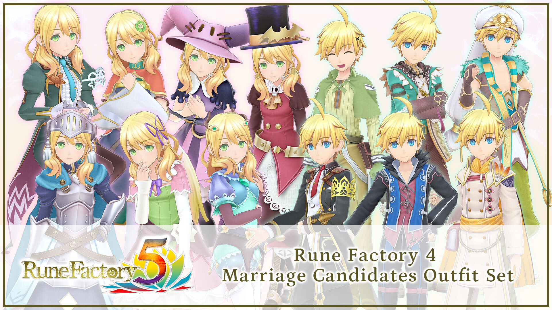 Rune Factory 4 Marriage Candidates Outfit Set