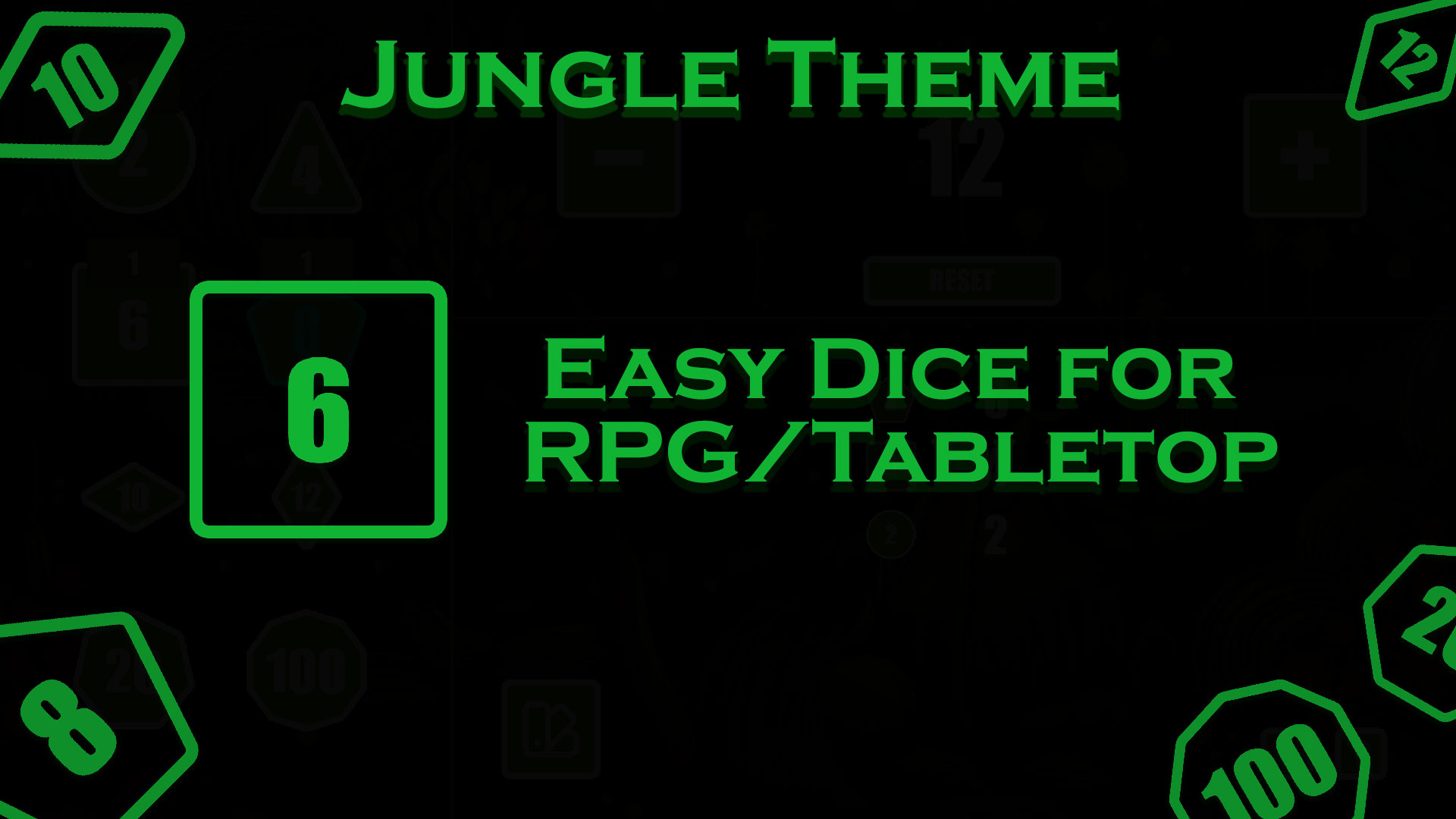 Easy Dice for RPG/Tabletop - Jungle Theme